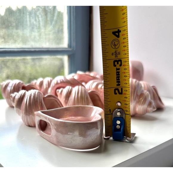 Vintage Pink Lusterware Napkin Rings Iridescent Ceramic Set of 12 Plus 2 Hearts - Picture 7 of 10